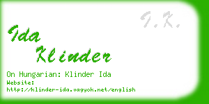 ida klinder business card